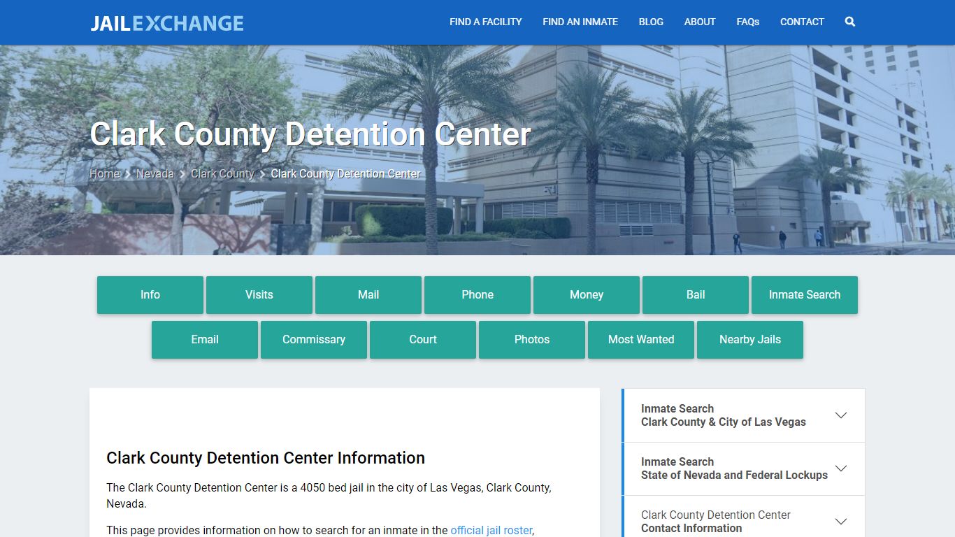Clark County Detention Center, NV Inmate Search, Information